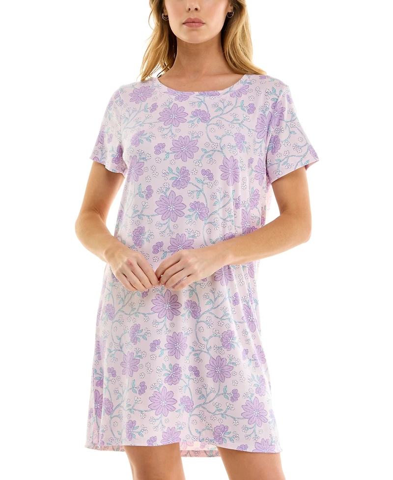 Roudelain Women's Printed Short-Sleeve Sleepshirt
