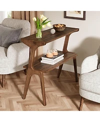 Tribesigns Narrow End Table for Living Room, 2-Tier Slim Sofa Side with Solid Wood Legs, Bedside Table, Nightstand Bedroom