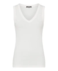 Olsen Women's Ribbed Knit Rounded V-Neck Shell