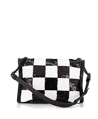 Pre-Owned Salvatore Ferragamo Small Viva Bow Flap Bag Sequin Embellished Leather