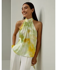 Lilysilk Women's Print Silk Charmeuse Halter Neck Top
