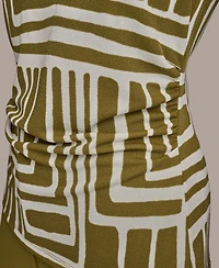 Donna Karan New York Women's Twist-Strap Printed Tank Top