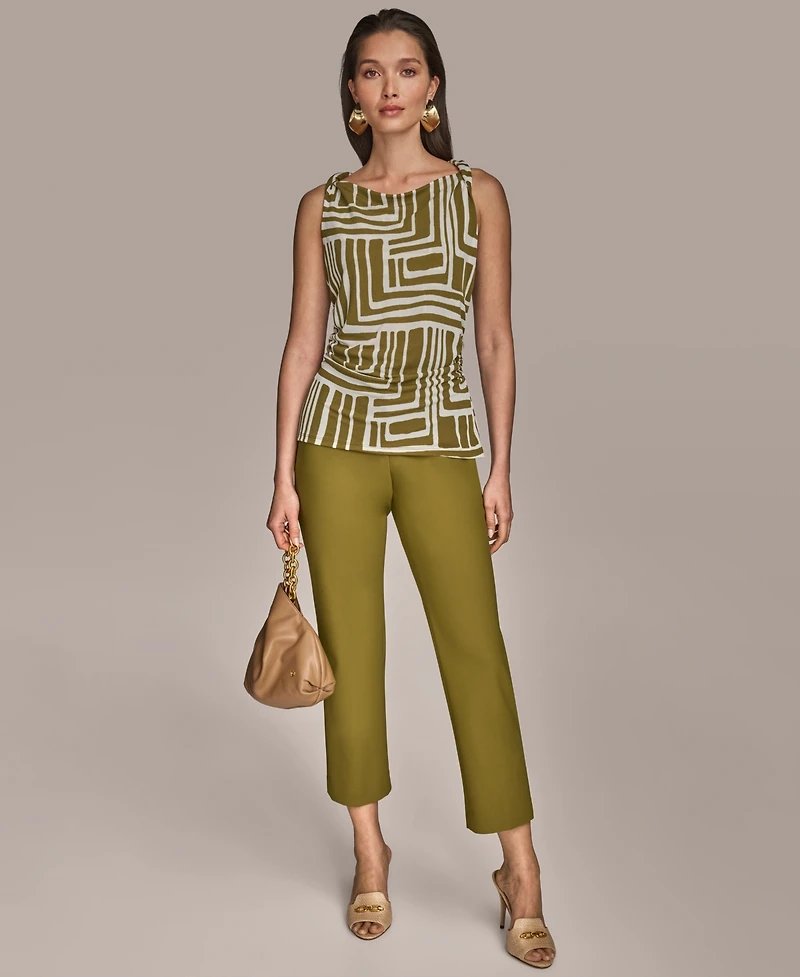 Donna Karan New York Women's Twist-Strap Printed Tank Top