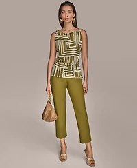 Donna Karan New York Women's Twist-Strap Printed Tank Top