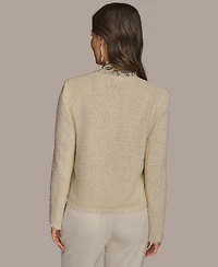 Donna Karan New York Women's Tweed Open-Front Jacket