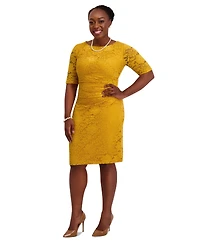 Kasper Women's Lace-Sleeve Sheath Dress, Regular & Plus Sizes