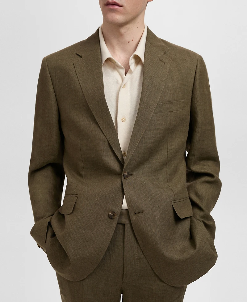 Mango Men's Linen Slim-Fit Amalfi Suit Blazer