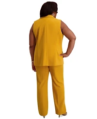 Kasper Notched Collar Open-Front Regular & Plus Sizes Vest Jacket