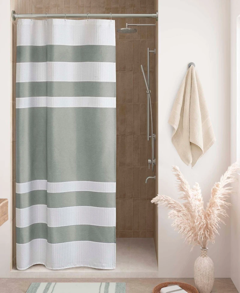 Madison Park Spa Waffle 3M-Scotchgard Shower Curtain, 54" x 78"