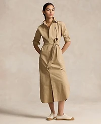 Polo Ralph Lauren Women's Belted Cotton Midi Shirtdress