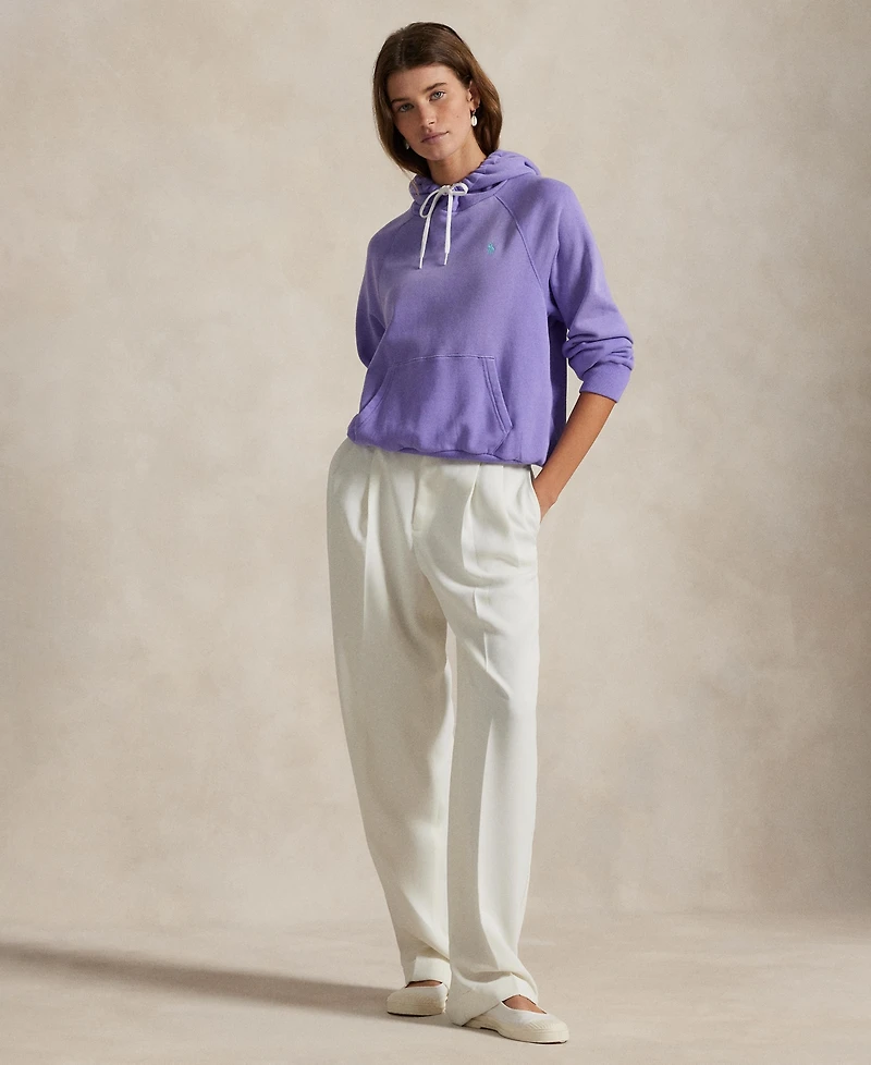 Polo Ralph Lauren Women's Shrunken Fit Lightweight Fleece Hoodie Sweatshirt