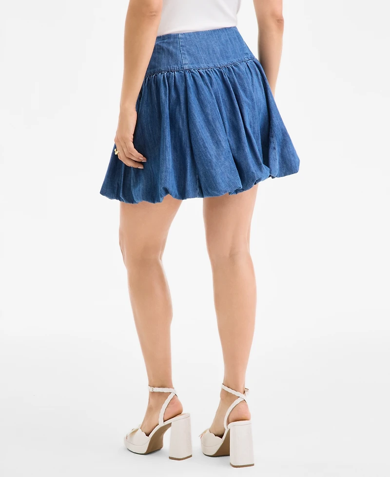 On 34th Women's Denim Bubble-Hem Mini Skirt, Exclusively at Macy's