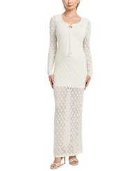 Guess Women's Long-Sleeve Alba Pointelle Maxi Dress