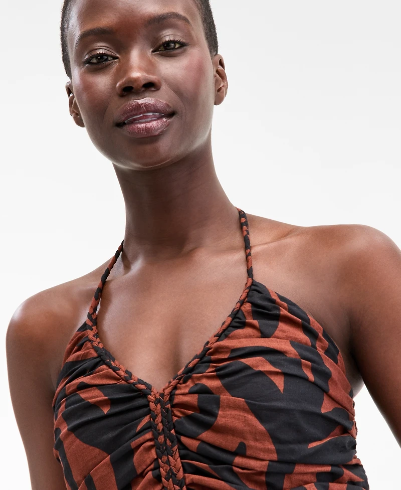 On 34th Women's Braided-Trim Halter Maxi Dress, Exclusively at Macy's