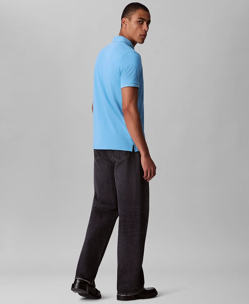 Calvin Klein Men's Regular-Fit Smooth Cotton Monogram Logo Polo Shirt