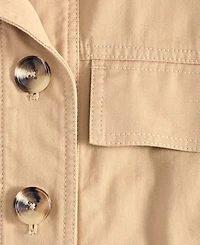On 34th Women's Puff-Shoulder Twill Swing Jacket, Exclusively at Macy's