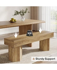 Tribesigns Wooden Dining Bench, 41" Farmhouse Entryway Bench for Indoor Space, Long End of Bed Seat for Dining Room, Bedroom, Entry, Mudroom