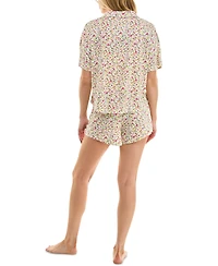 Roudelain Women's Oversized Shirt, Cami & Boxer Short 3-Pc. Pajama Set