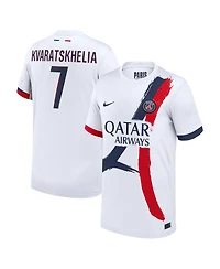 Nike Big Boys and Girls Khvicha Kvaratskhelia White Paris Saint-Germain 2024/25 Away Replica Player Jersey