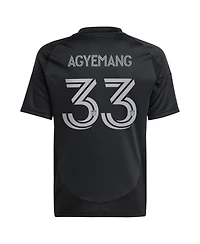 Adidas Big Boys and Girls Patrick Agyemang Black Charlotte Fc 2025 Fortress Kit Replica Player Jersey
