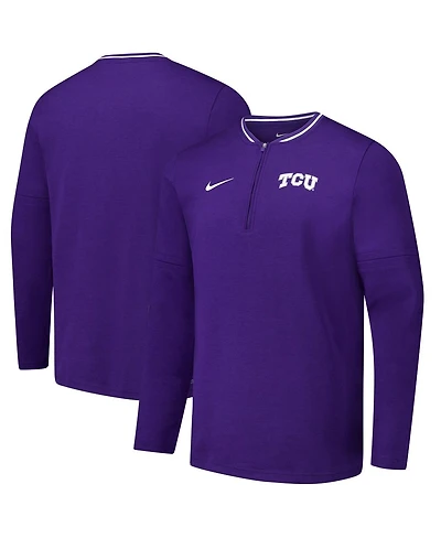 Nike Men's Purple Tcu Horned Frogs Coaches Quarter-Zip Jacket