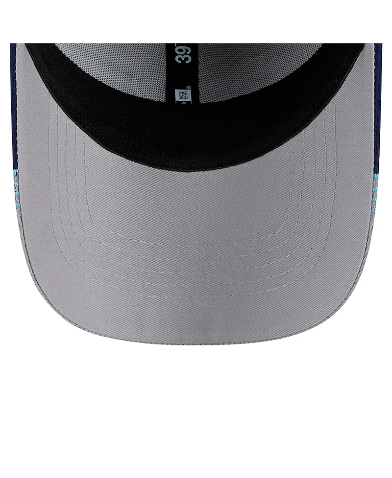 New Era Men's Gray/Navy Tampa Bay Rays Visor Trim 39THIRTY Flex Hat