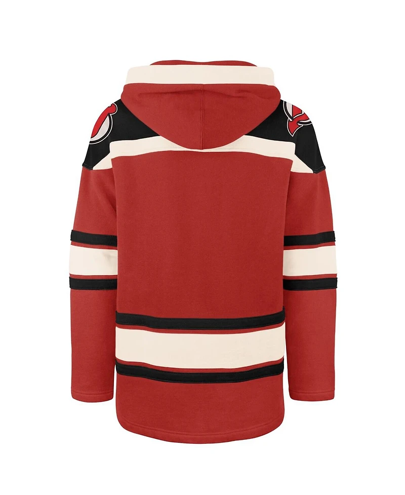 '47 Brand Men's Red New Jersey Devils Big & Tall Superior Lacer Fleece Pullover Hoodie