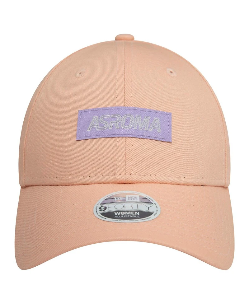New Era Women's Pink As Roma Wordmark 9FORTY Adjustable Hat