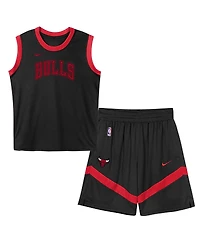 Nike Preschool 2-Piece Black Chicago Bulls Mesh Tank Top and Shorts Set