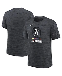Nike Big Boys and Girls Black Baltimore Orioles Authentic Collection City Connect Velocity Performance T-Shirt