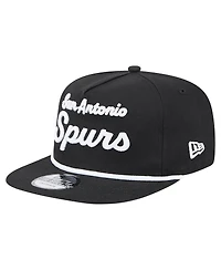 New Era Men's Black San Antonio Spurs Team Text Golfer Snapback Hat