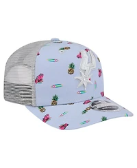 New Era Men's Light Blue/Gray San Antonio Spurs Adventure Aloha Pattern 9SEVENTY Stretch Snap Hat