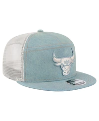 New Era Men's Chicago Bulls Adventure Denim Split Panel 9FIFTY Snapback Trucker Hat