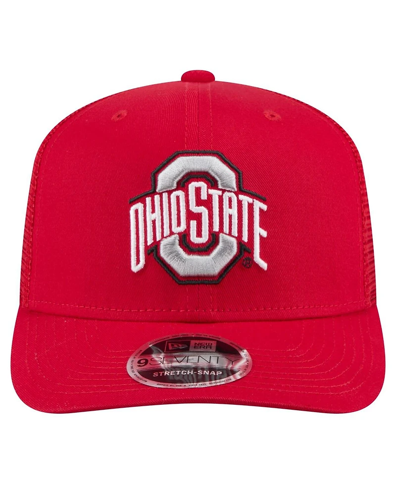 New Era Men's Scarlet Ohio State Buckeyes Primary 9SEVENTY Trucker Stretch-Snap Hat