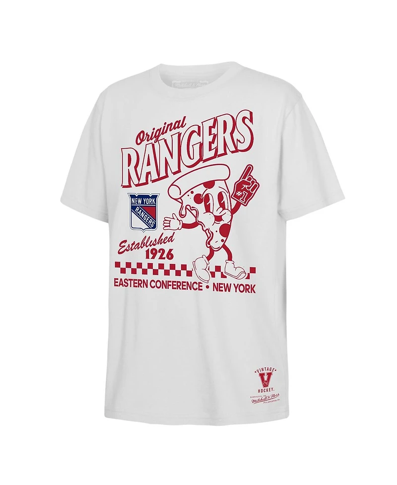 Mitchell & Ness Big Boys and Girls White New York Rangers Concession Stand T-Shirt