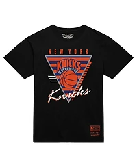 Mitchell & Ness Men's Black New York Knicks Worldwide Collection Tri-Logo T-Shirt