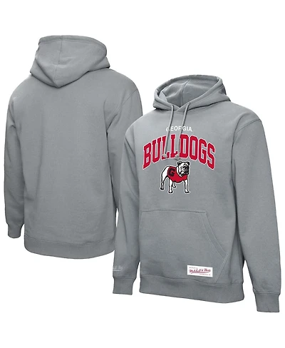Mitchell & Ness Men's Heather Gray Georgia Bulldogs Classic Arch Pullover Hoodie
