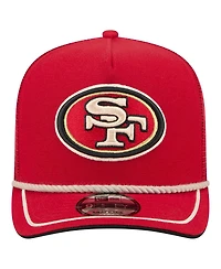 New Era Men's Scarlet San Francisco 49ers Vintage Team Rope A-Frame Trucker 9FIFTY Snapback Hat