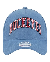 New Era Women's Denim Ohio State Buckeyes A-Frame 9FORTY Adjustable Hat