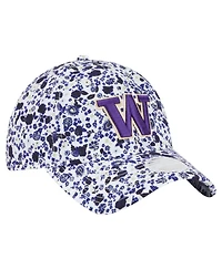 New Era Women's White Washington Huskies Blooming 9TWENTY Adjustable Hat
