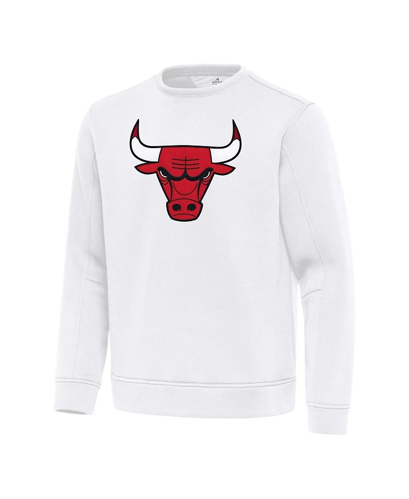Antigua Men's White Chicago Bulls Relevant Pullover Sweatshirt