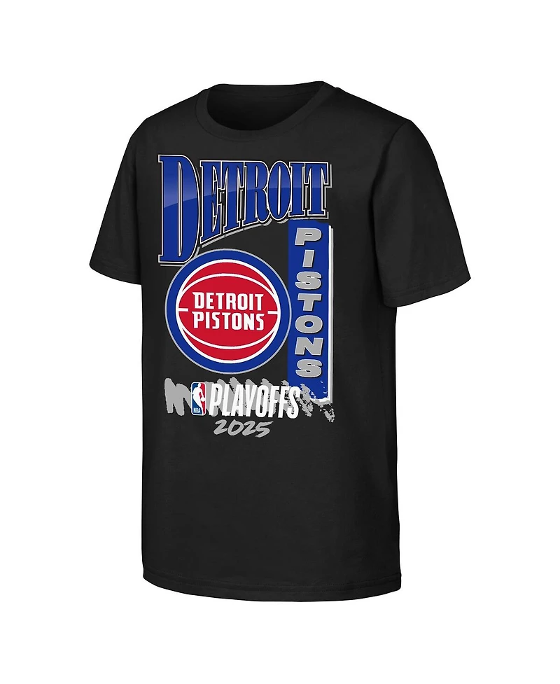 Outerstuff Big Boys and Girls Black Detroit Pistons 2025 Nba Playoffs Hype T-Shirt