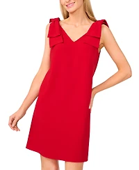 CeCe Women's Solid-Color V-Neck Shoulder-Bow Short Dress