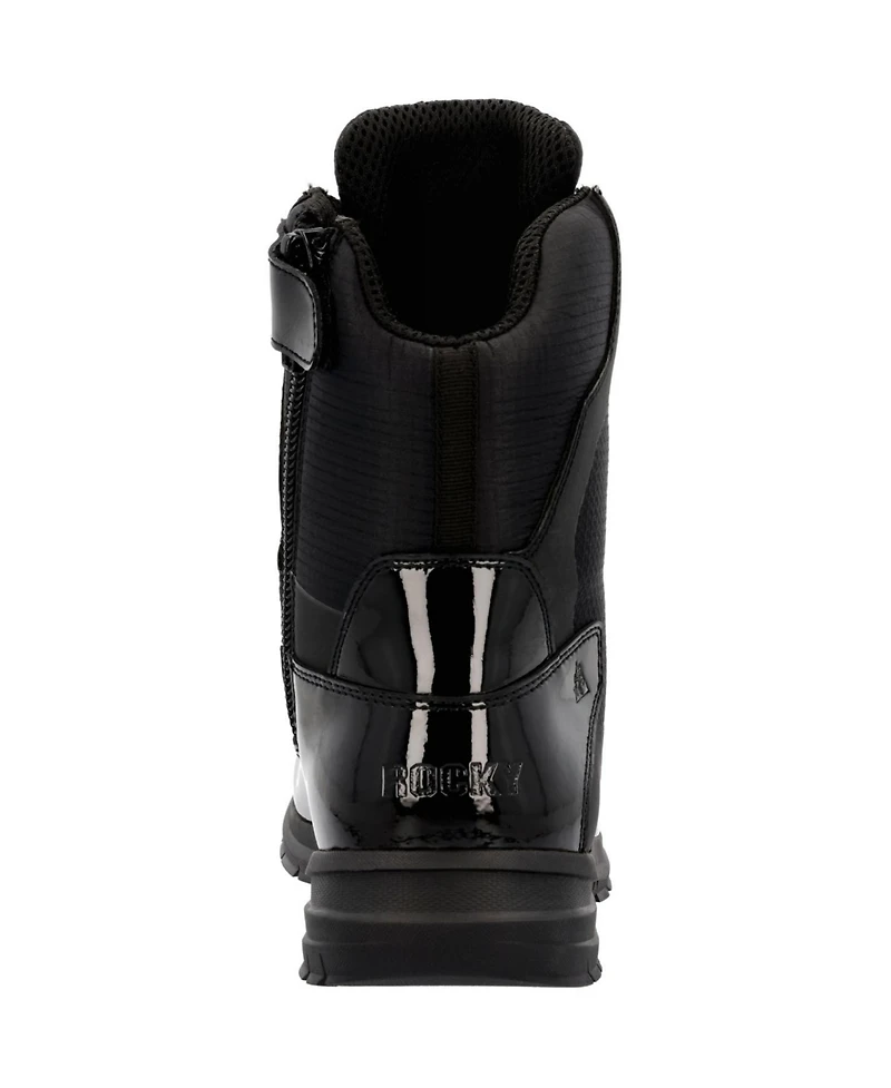 Rocky Men's Cadet 8" Black Side Zip Public Service Boot