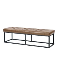 Amalia Mid-century Modern Bench with Button-tufted