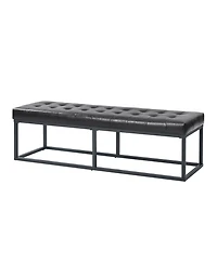 Amalia Mid-century Modern Bench with Button-tufted
