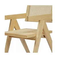 Wood Dining Arm Chair with Open Back Design for Kitchen or Dining Room