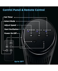 40 Inch Tower Fan with Remote 75 Oscillating Fan with 3 Wind Modes and 4 Wind Speeds