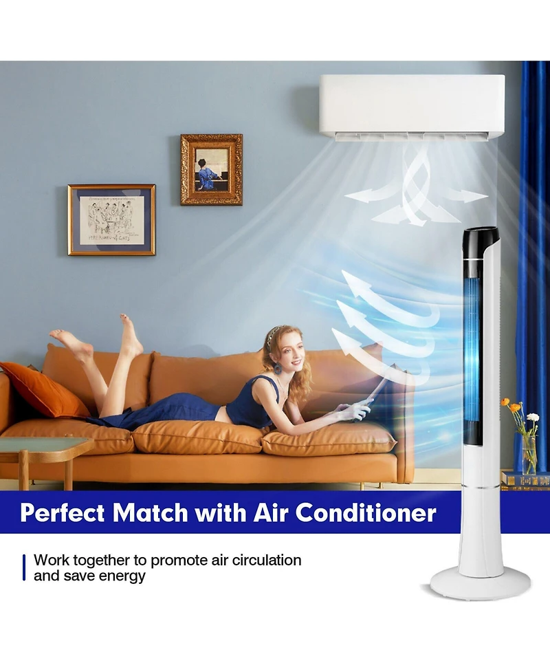 Portable 48 Inches Tower Fan with Remote Control