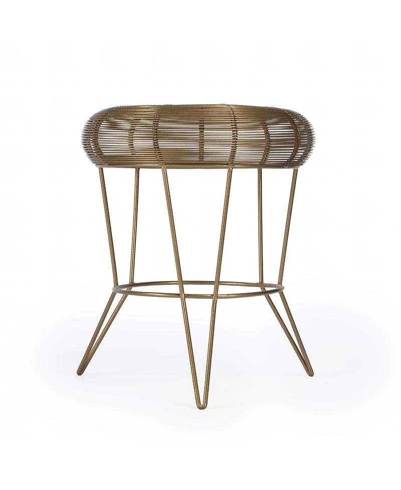 Contemporary Round Top End Table with Wire Base for Living Room
